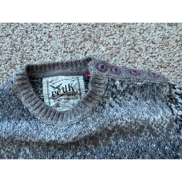 FCUK Wool Blend Mens Sweater, size Medium, Thick & Heavy - Picture 8 of 10